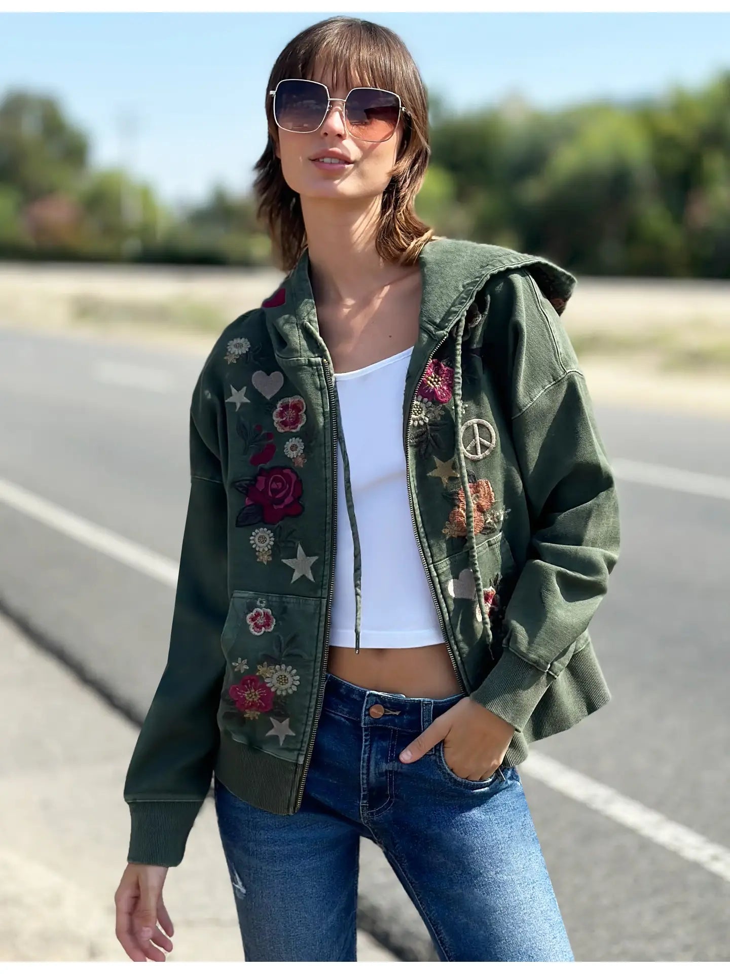 Camp Happy Green Hoodie