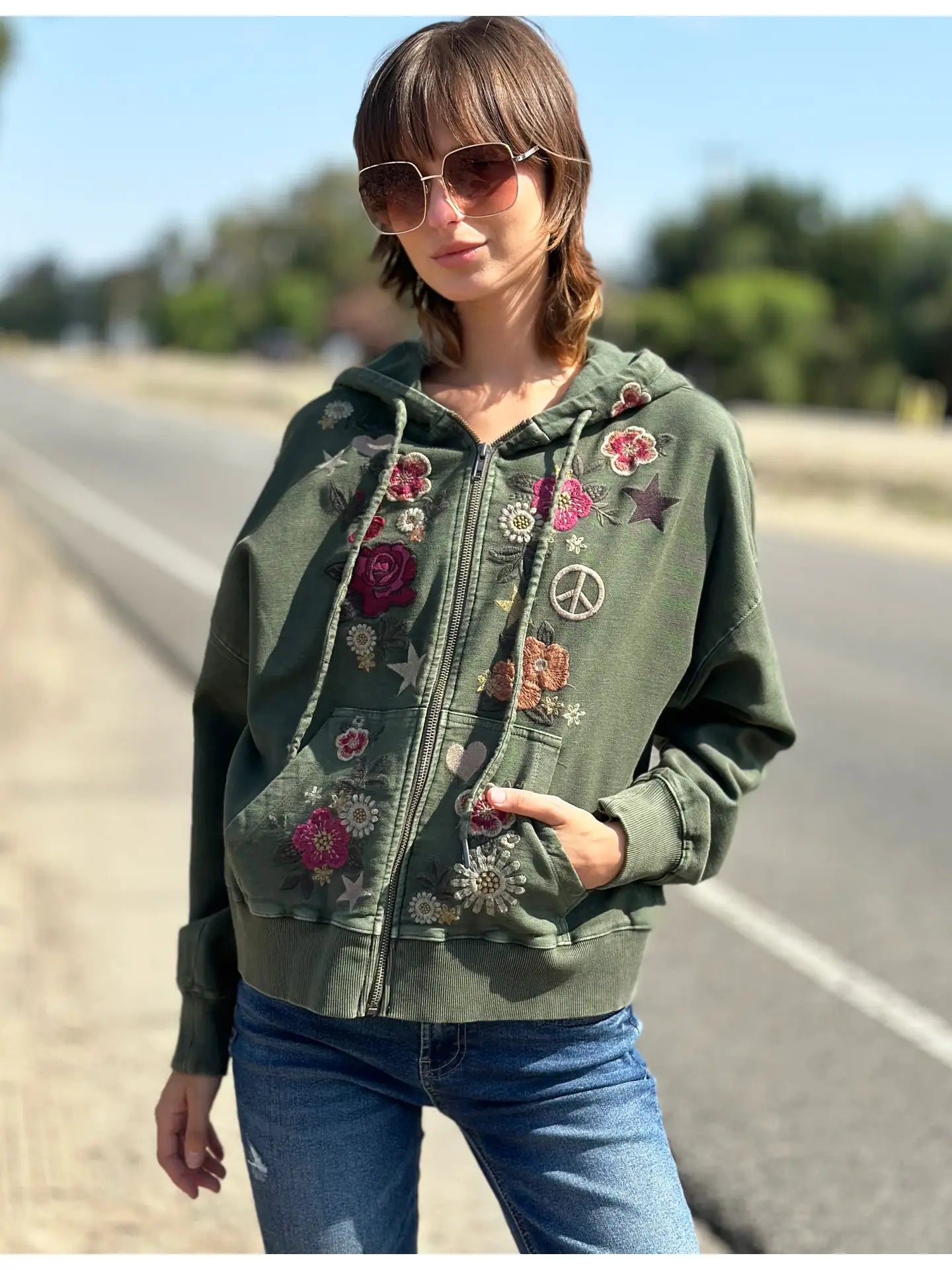 Camp Happy Green Hoodie