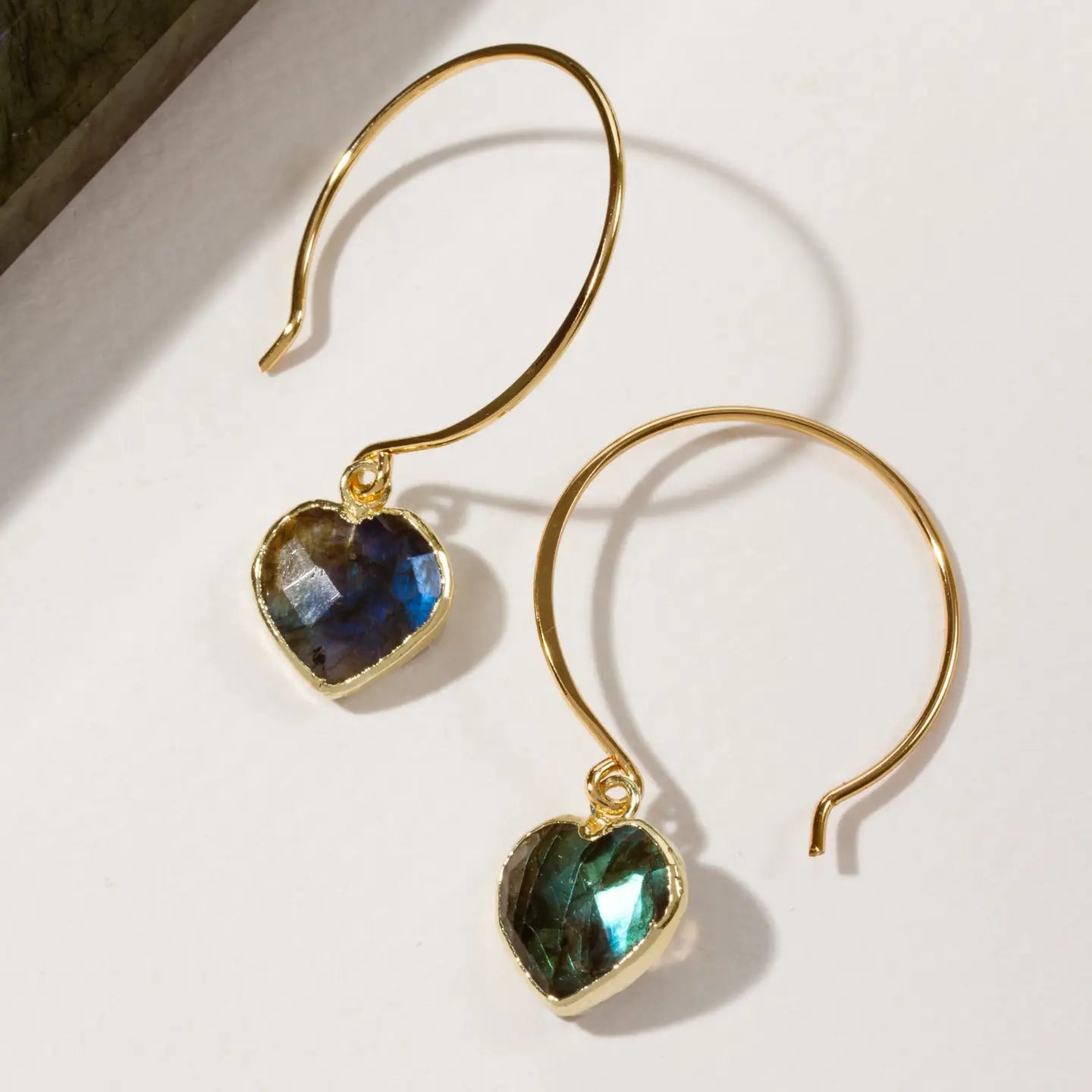 Labradorite Conversation Heart Earrings