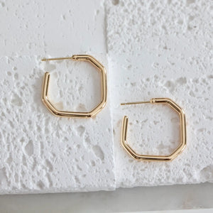 Octagon Hoop Earrings