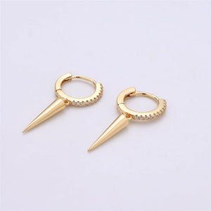 Gold Filled Spike Huggie Earrings