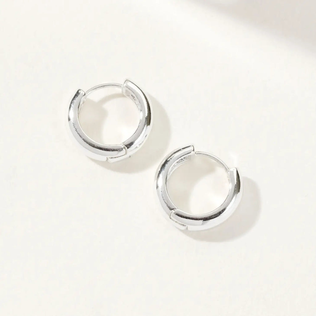 Huggie Hoop Earring- Silver