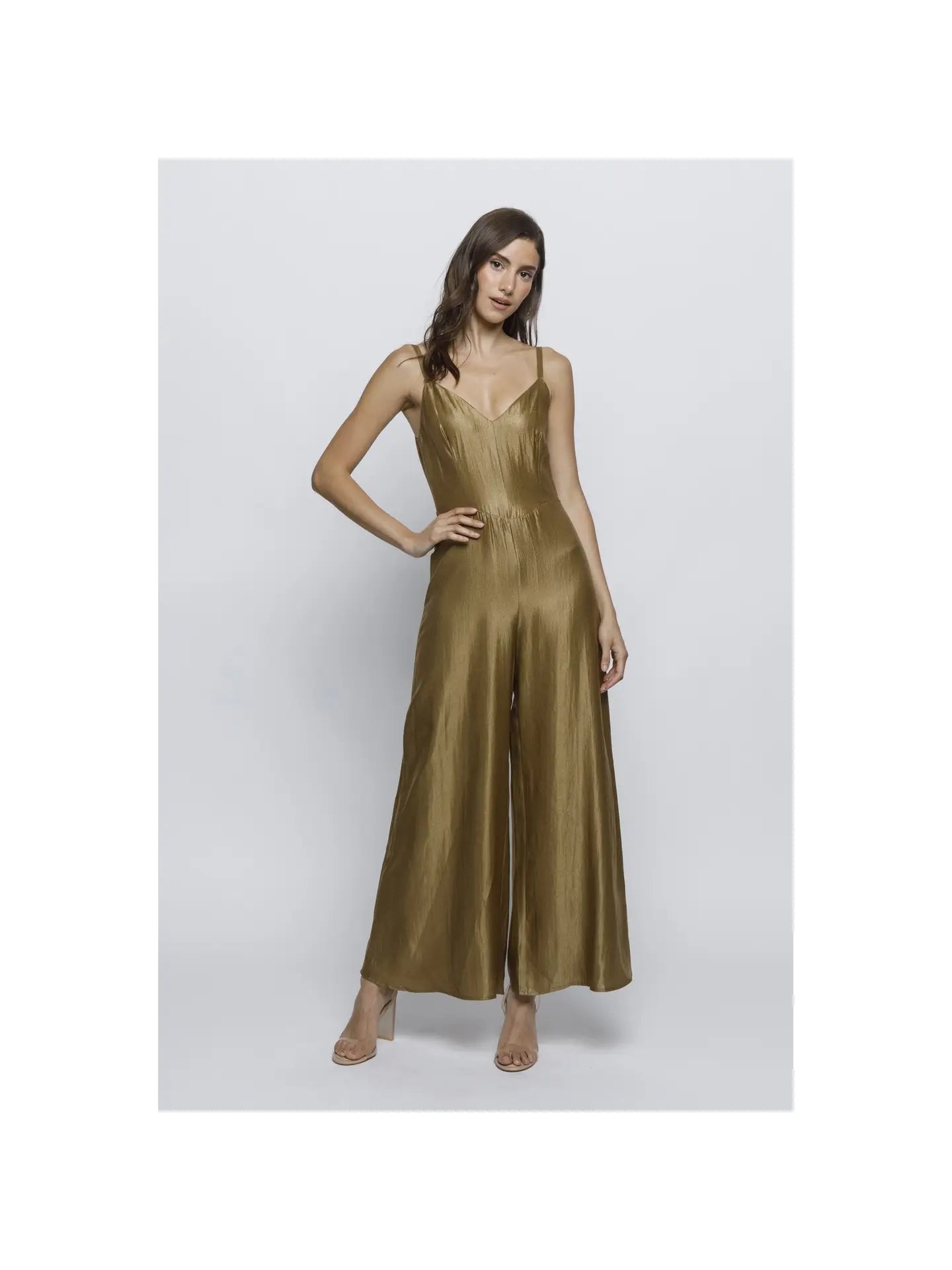 Solid Gold Wide Leg Jumpsuit
