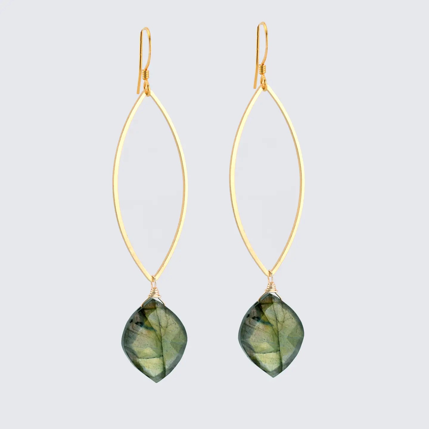 Korra Labradorite Marquis Earrings