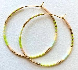 Large Beaded Hoops Earrings