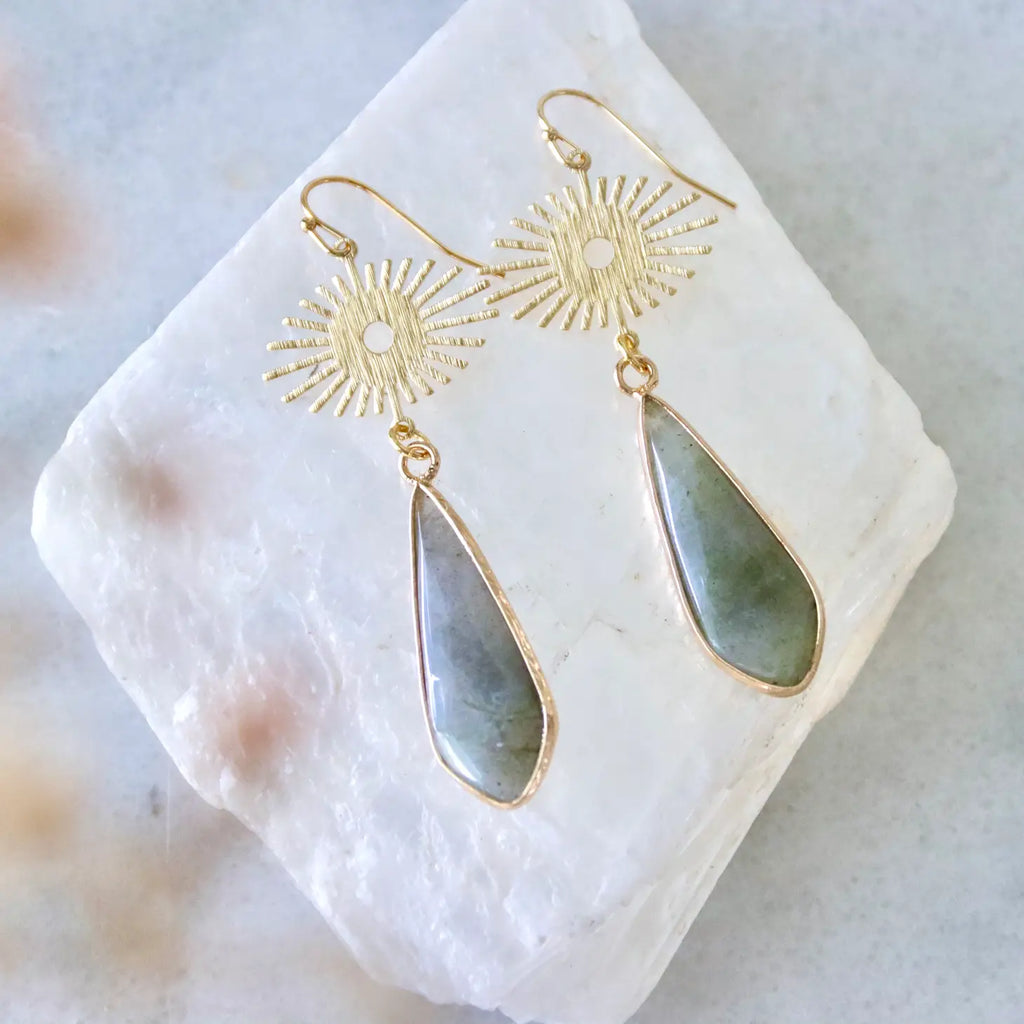 Labradorite Sun Earrings
