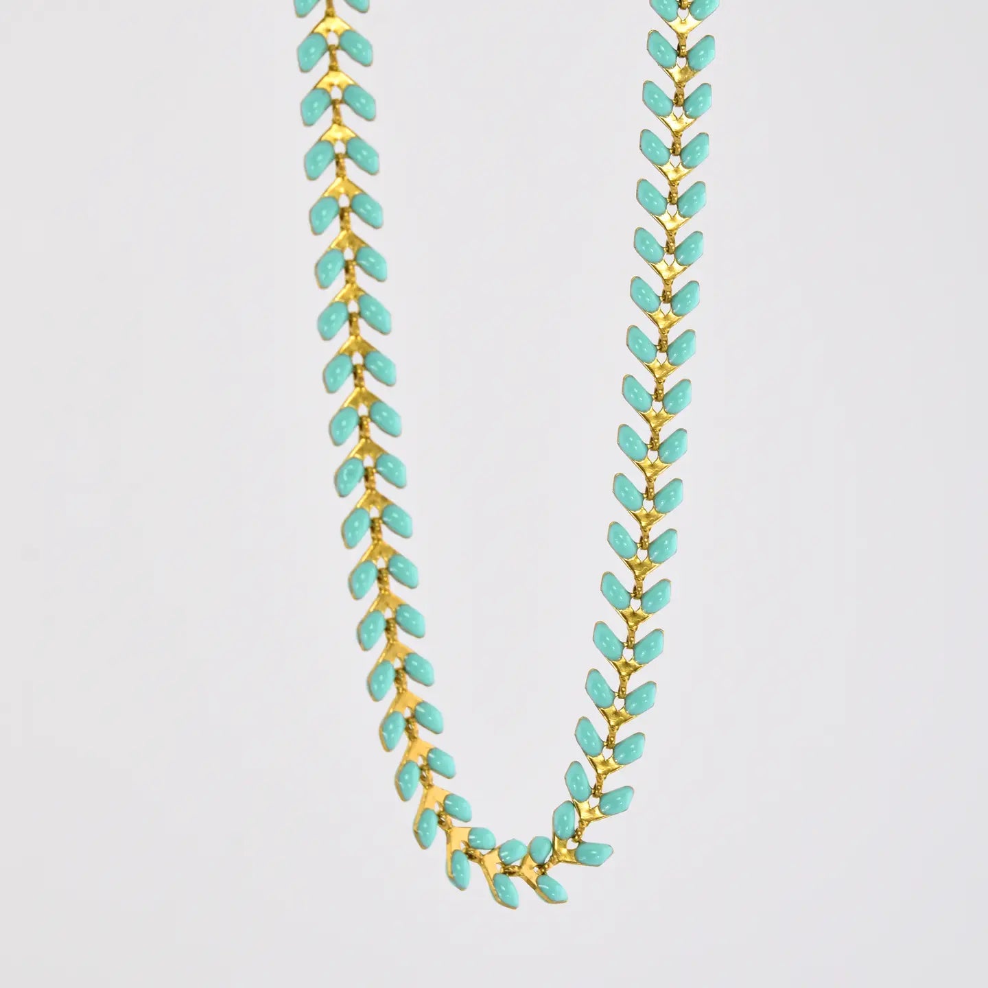 Artemis Turquoise Enamel Arrow Chain Necklace