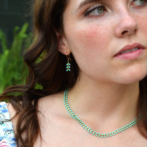 Artemis Turquoise Enamel Arrow Chain Necklace