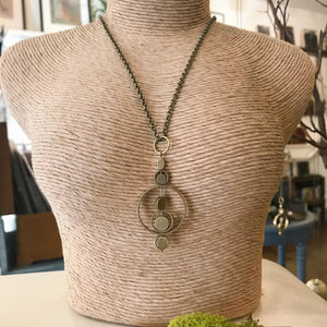 Kinetic Brass Circle Necklace