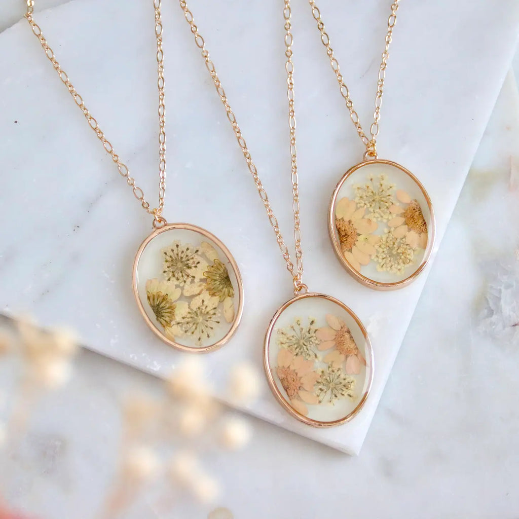 Pressed Flower Necklace