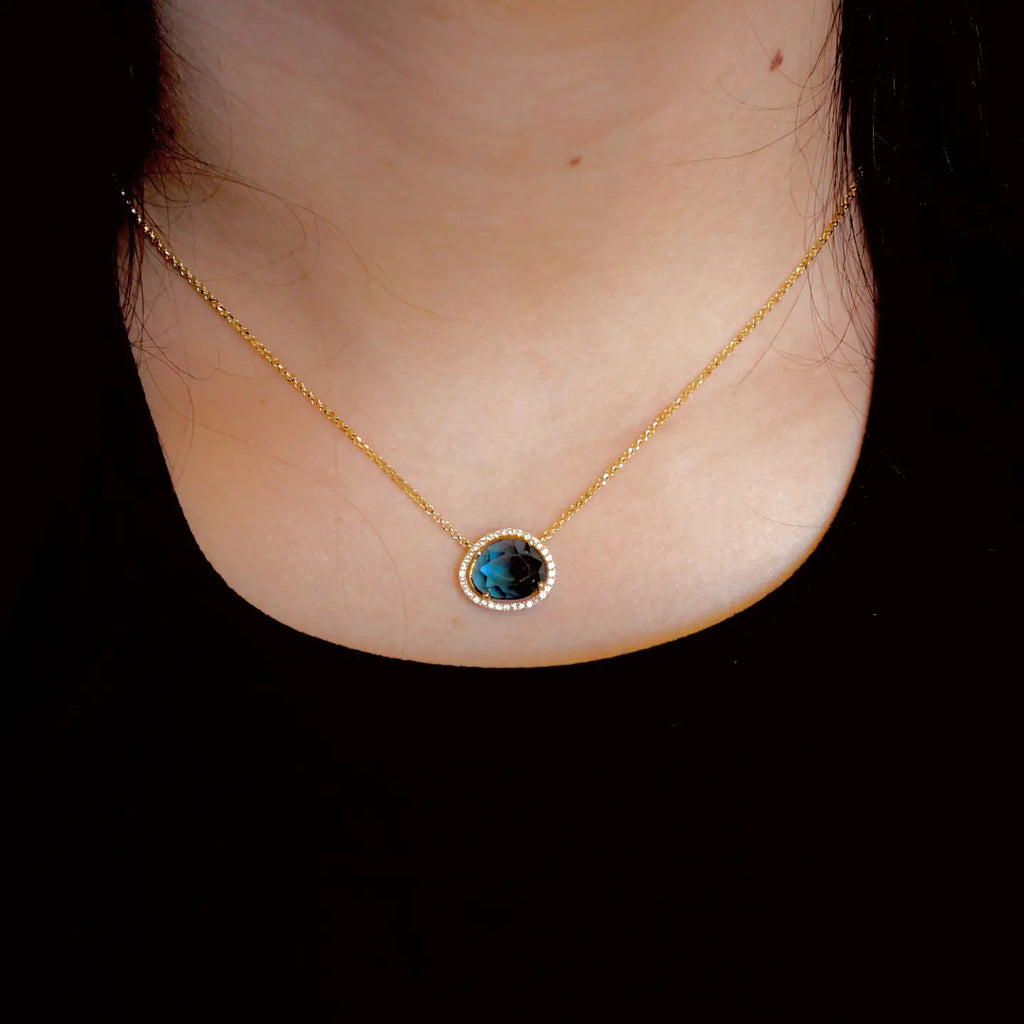 Ocean Teal Sapphire & Topaz Skye Necklace