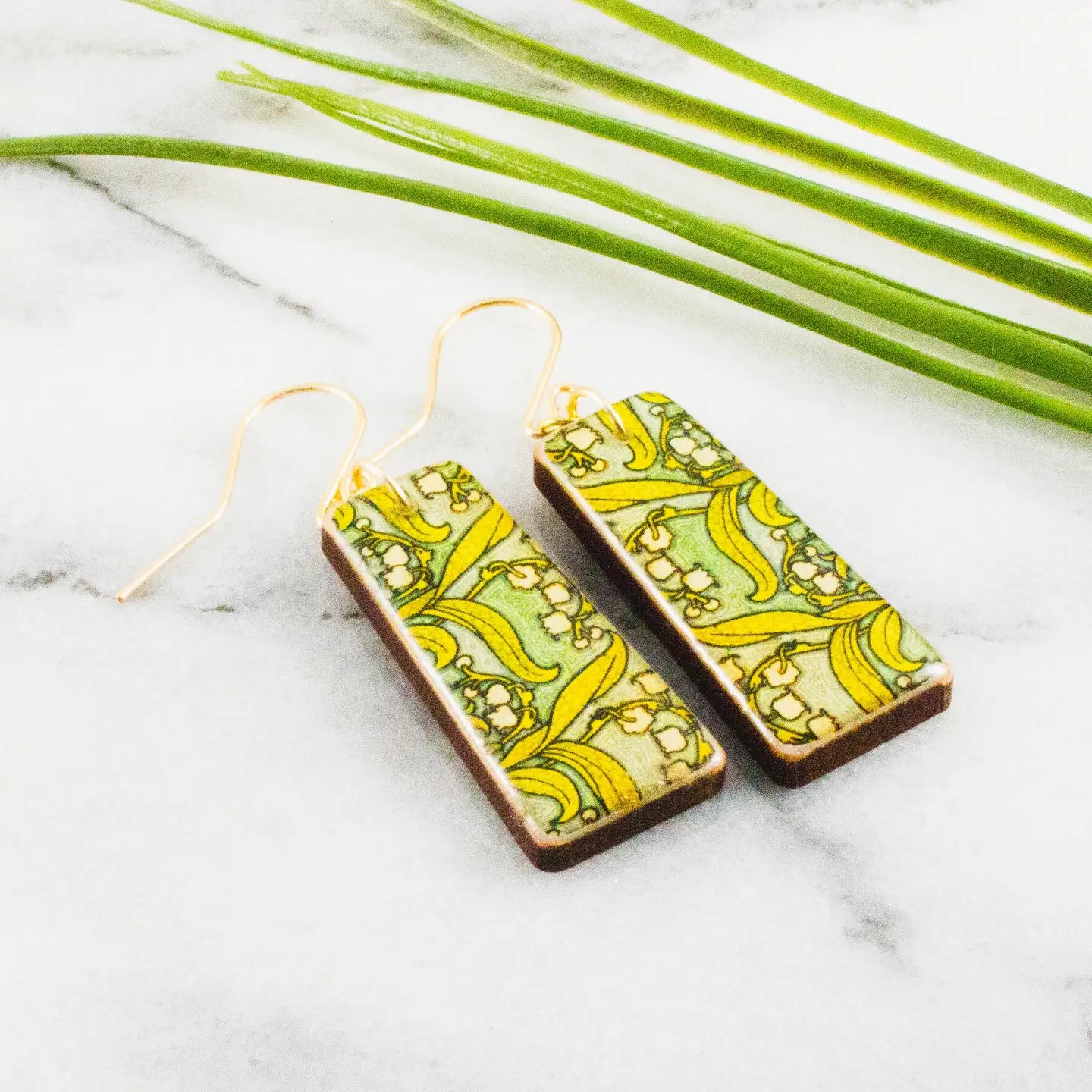 Art Nouveau Rectangle Earrings