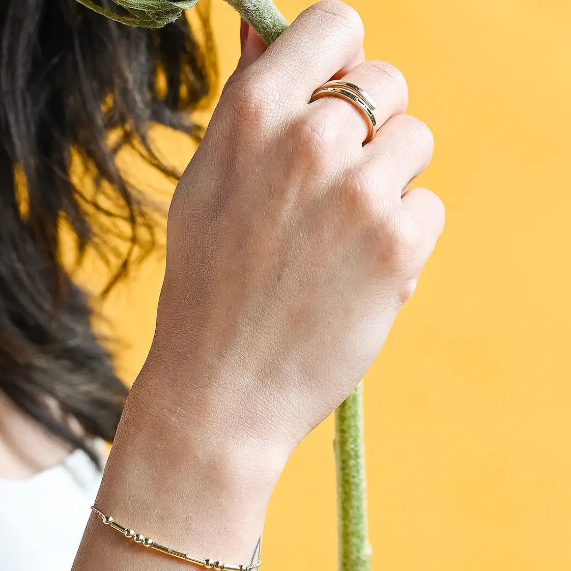 Morse Code Stamped Ring