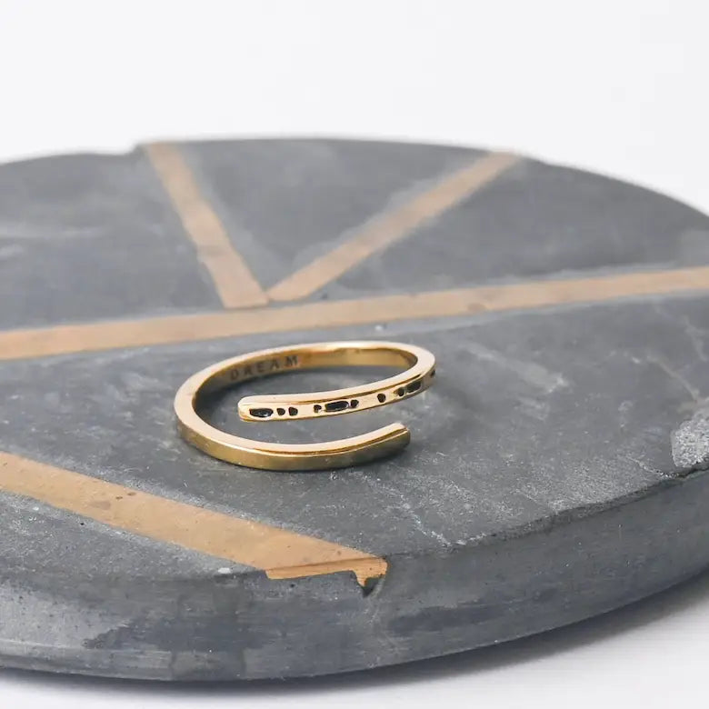 Morse Code Stamped Ring