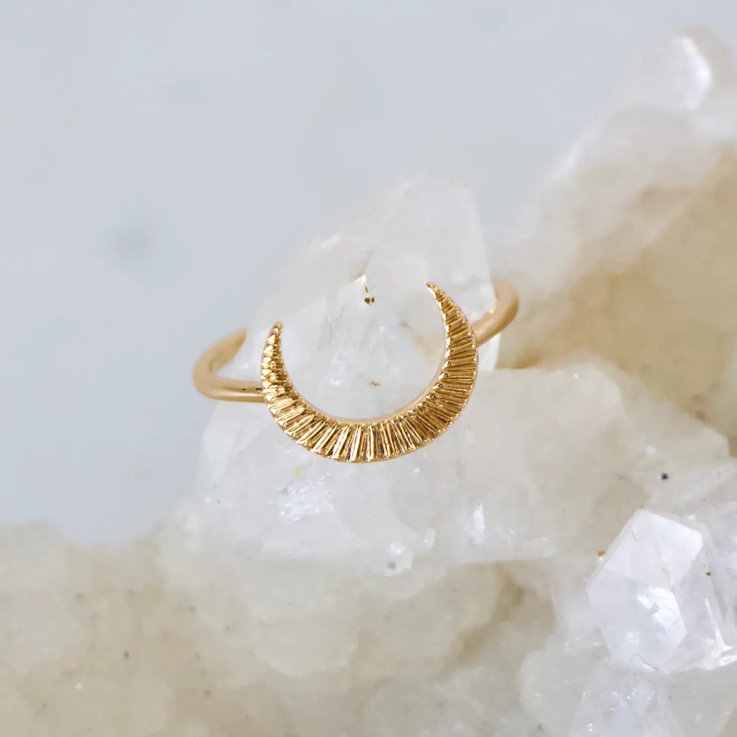 Textured Moon Ring