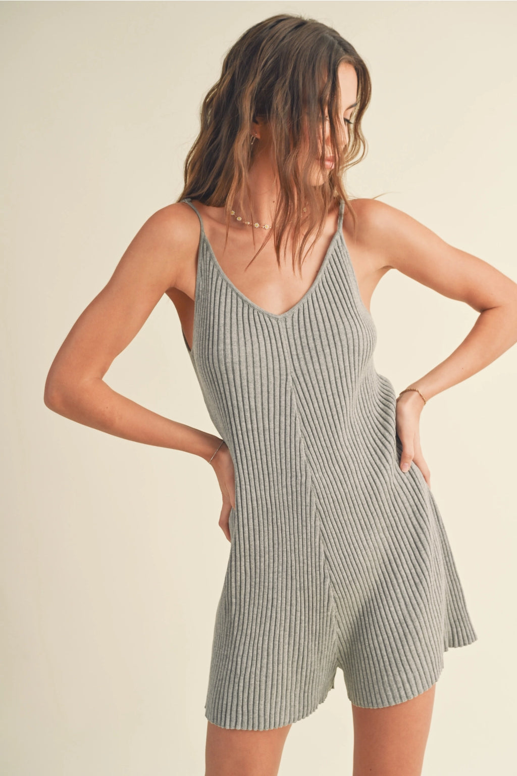 Ribbed Knitted Romper