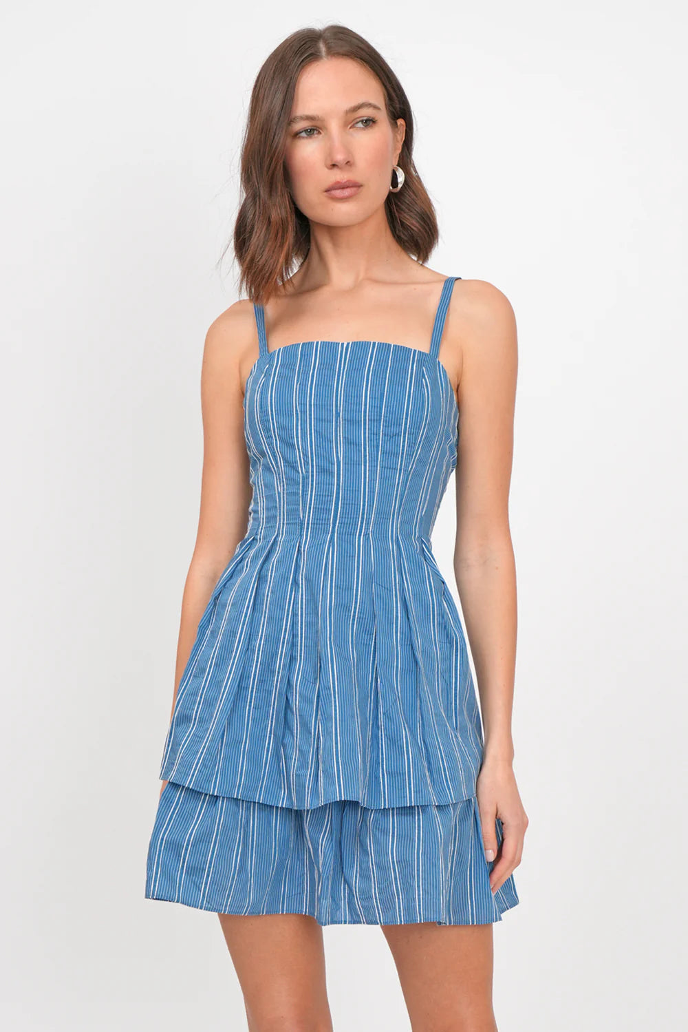 Royce Embroidered Cotton Tiered Dress