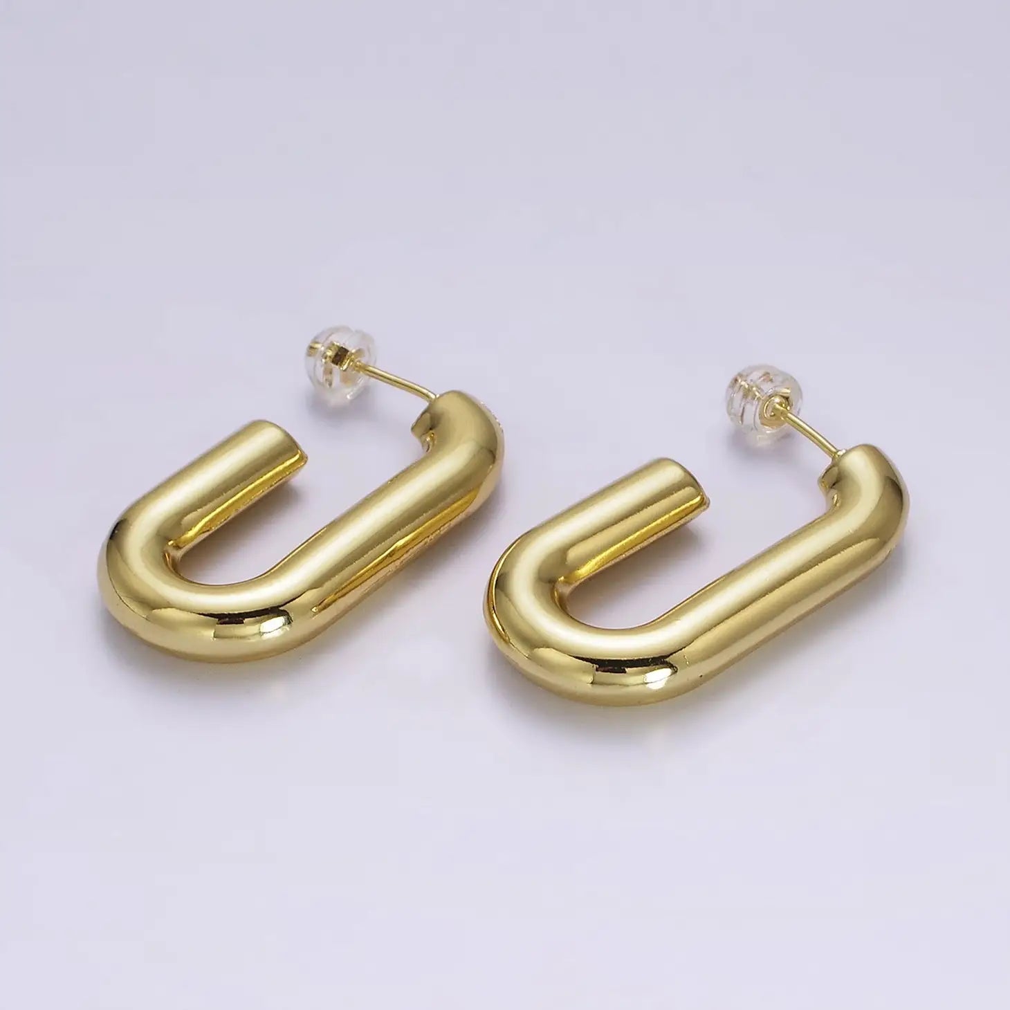 Gold Filled J-Shaped Hoop Earrings