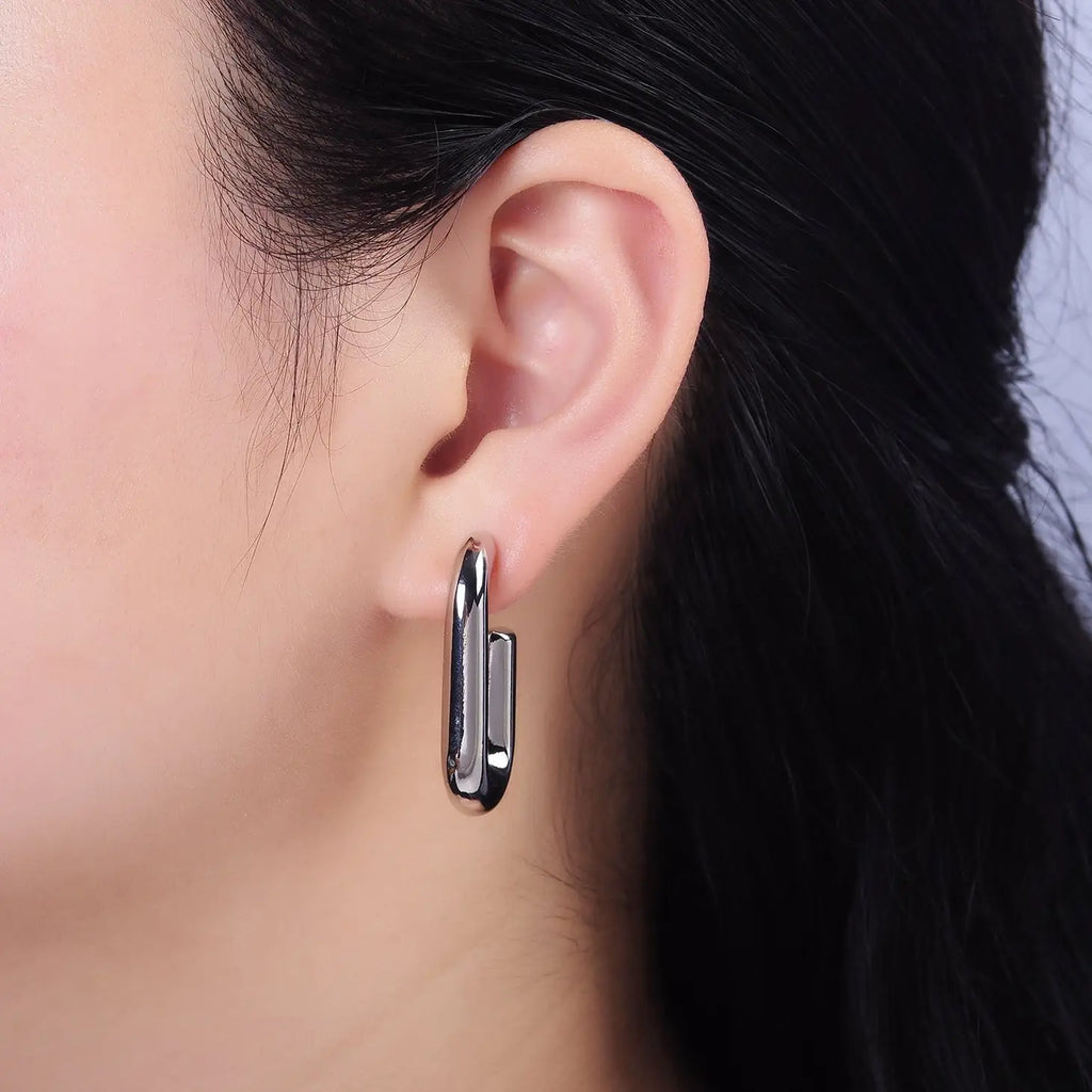 Gold Filled J-Shaped Hoop Earrings