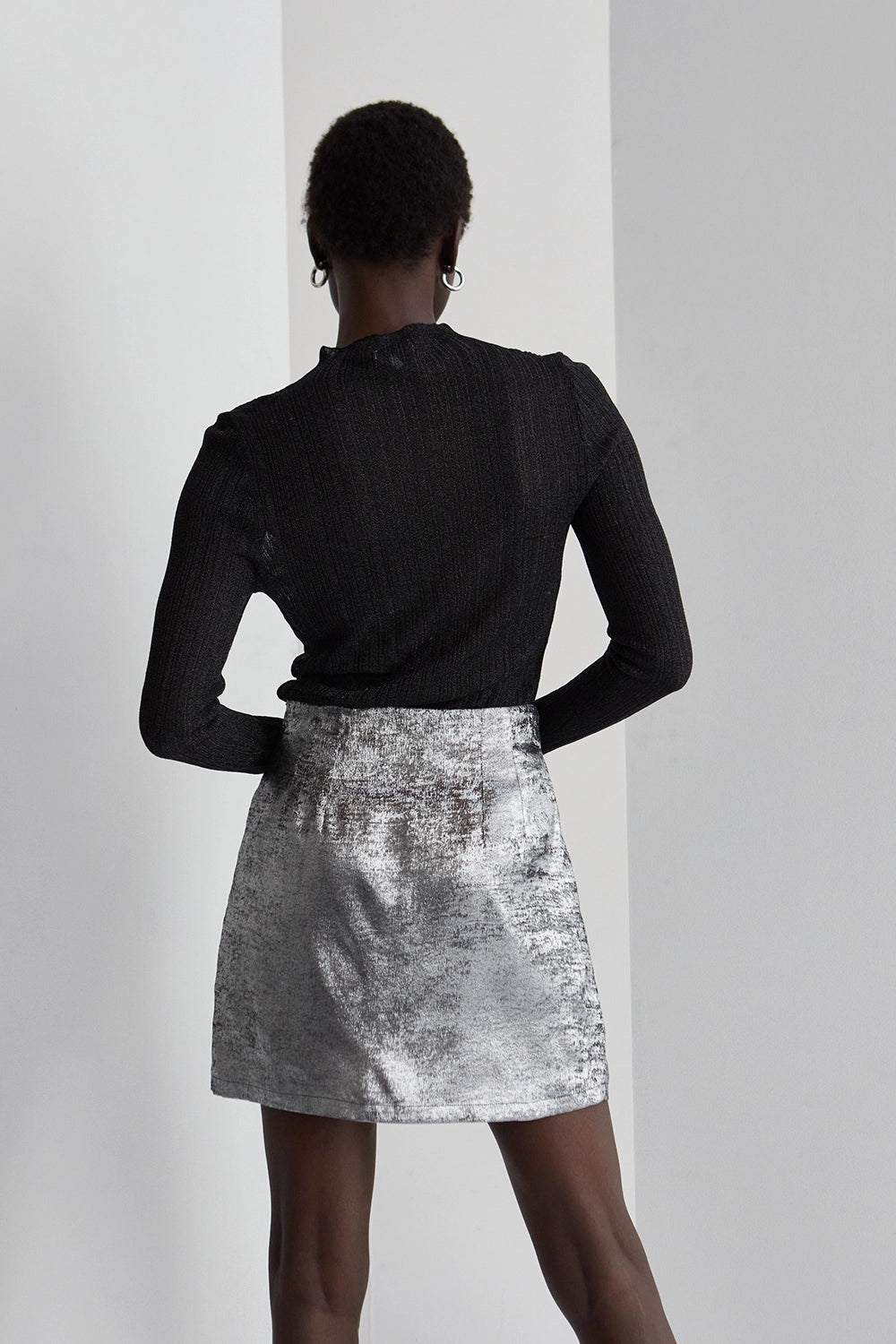Adelia Metallic Mini Skirt