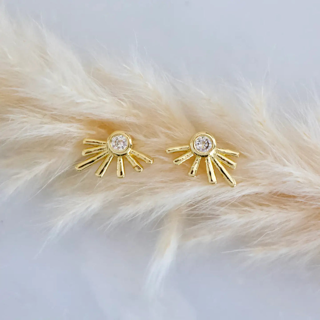 Cz Starburst Stud Earrings