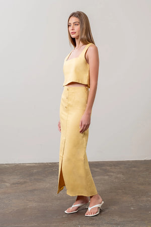 Square Neck Linen Top