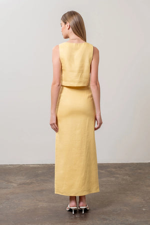 Square Neck Linen Top