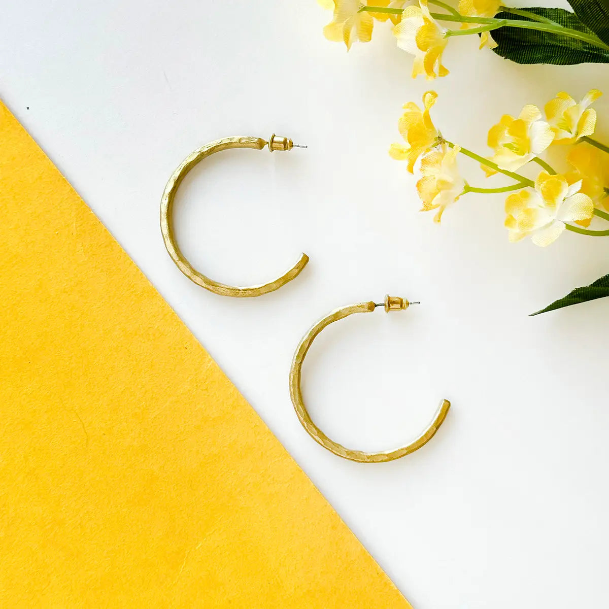 Textured Twig Hoops