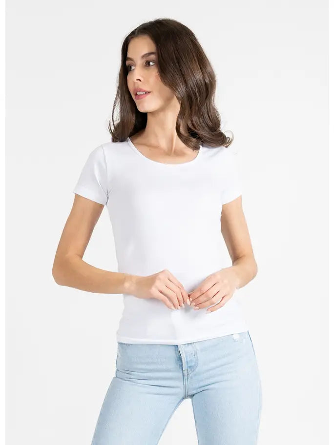 Bamboo Short Sleeve Scoop Neck Tee