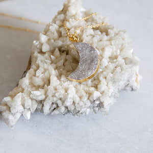 Druzy Moon Necklace