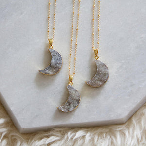 Druzy Moon Necklace