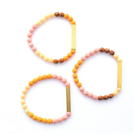Santa Fe Bead + Brass Bracelet