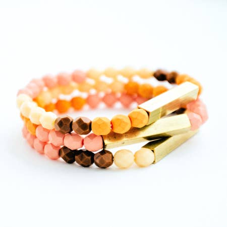 Santa Fe Bead + Brass Bracelet
