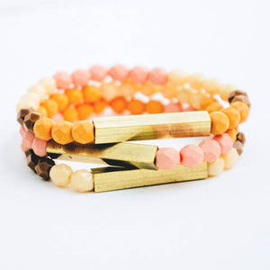 Santa Fe Bead + Brass Bracelet
