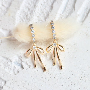 CZ Bow Huggie Earrings