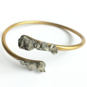 Pyrite Crystal Cuff Bracelet
