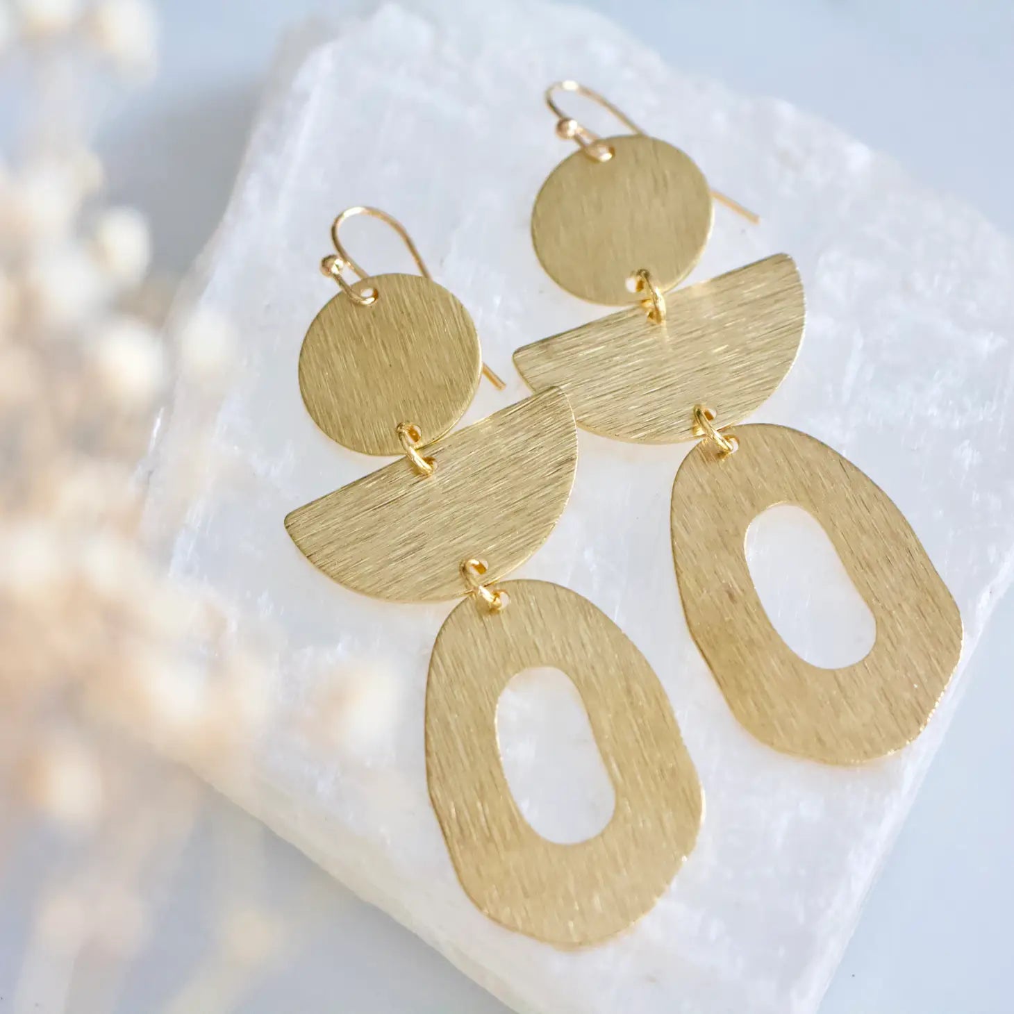 Brass Statement Earrings