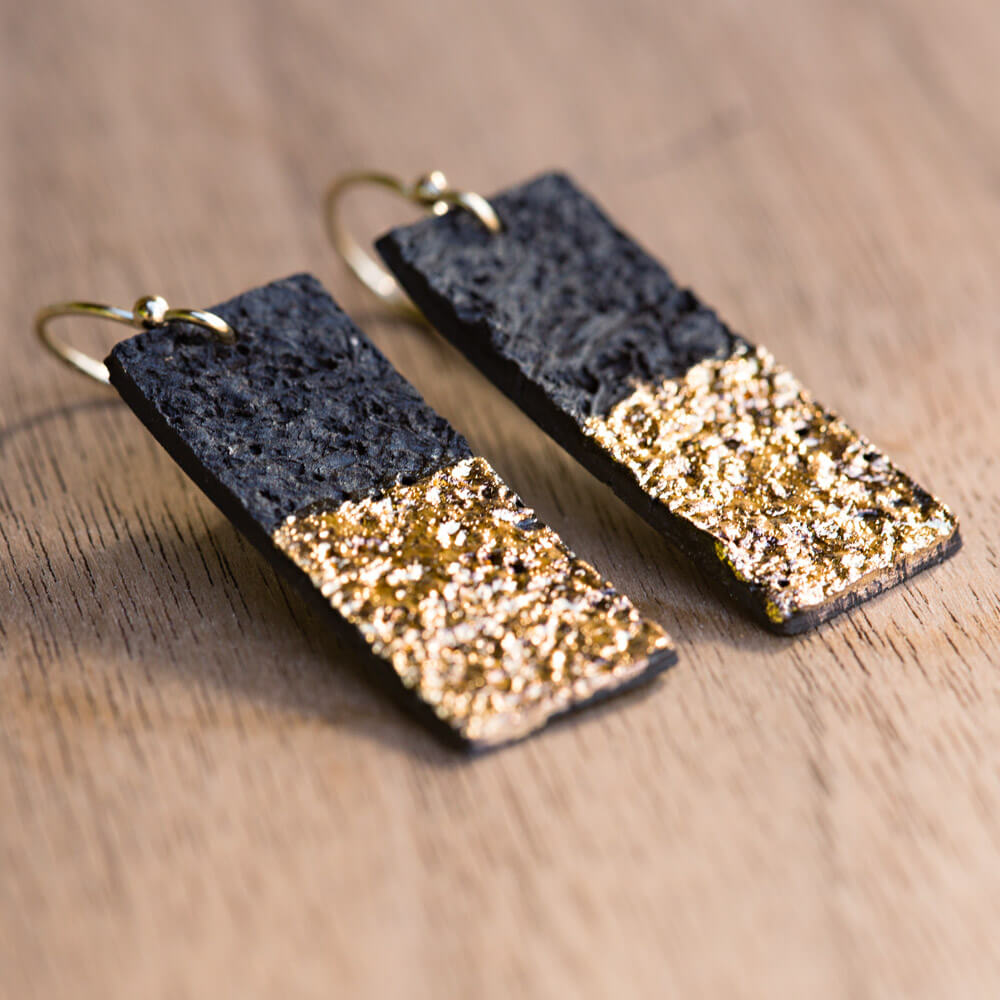 Lava Drop Rectangle Earring