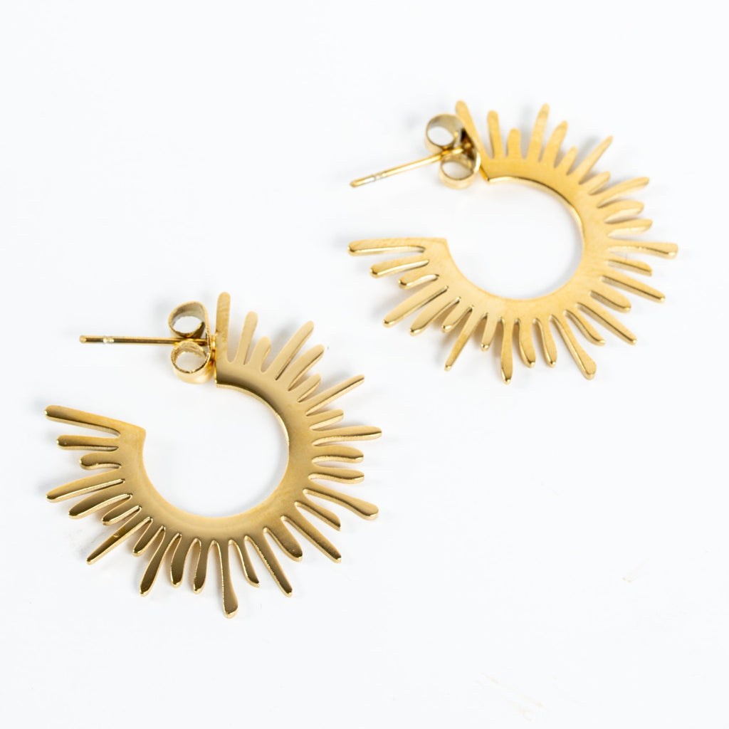 Sunburst Hoop Earring