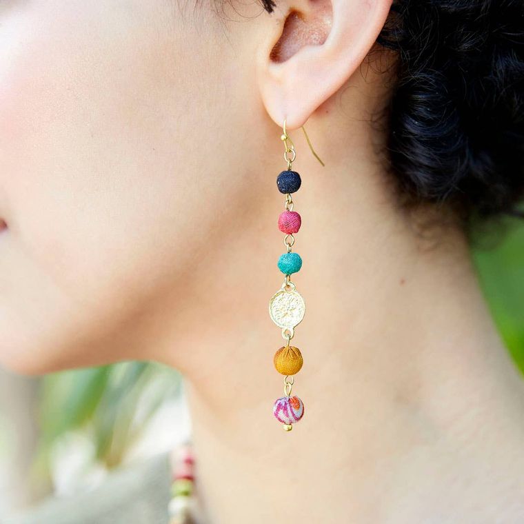 Kantha Raindrop Earrings
