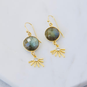 Labradorite Flower Earrings