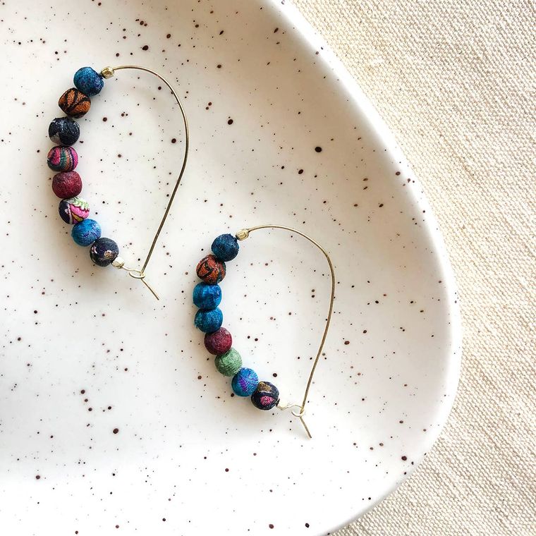 Sari Silk Curved Hoops