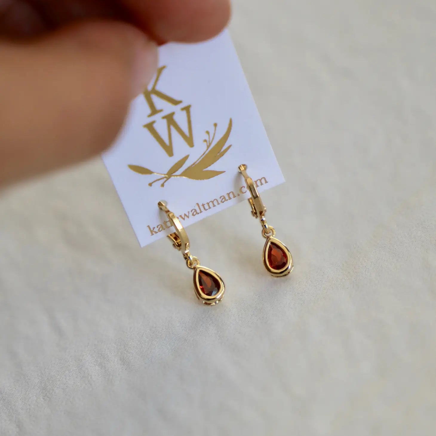Birthstone Huggie Earrings