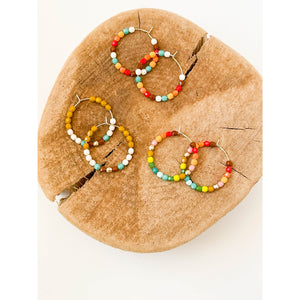 Colorful Beaded Hoops