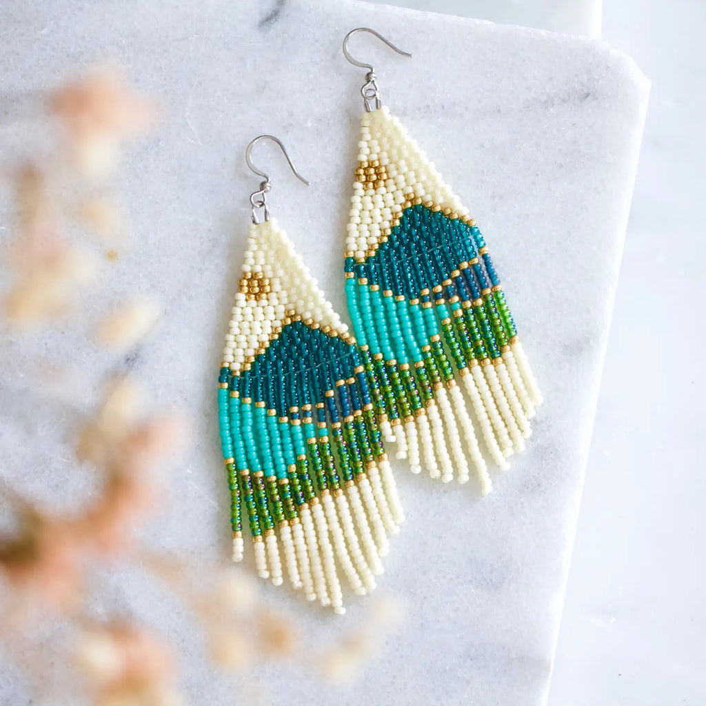 Beaded Mountain Moonrise Earrings