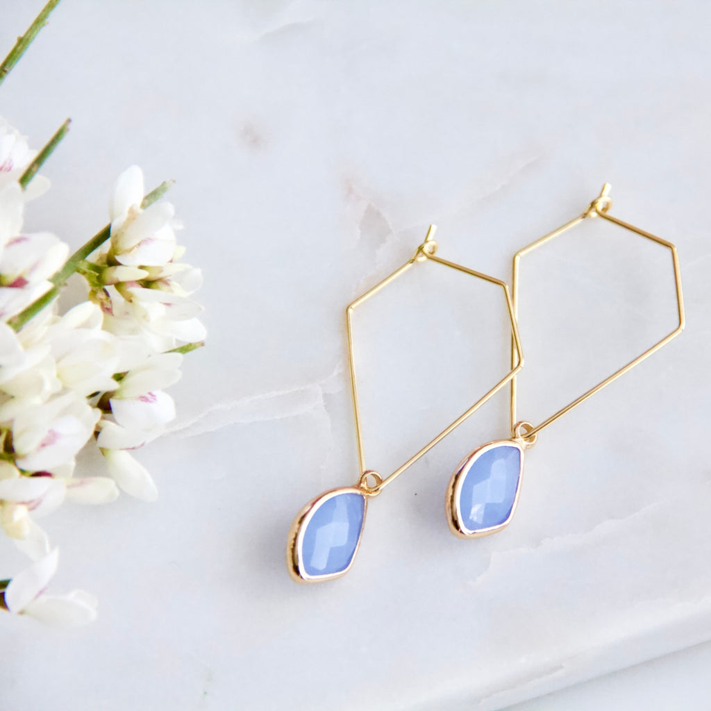 Ocean Diamond Hoop Earrings