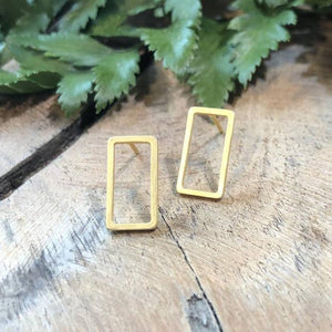 Rectangle Post Earrings