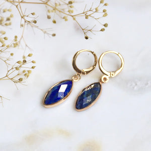 Lapis Lazuli Huggie Hoop Earrings