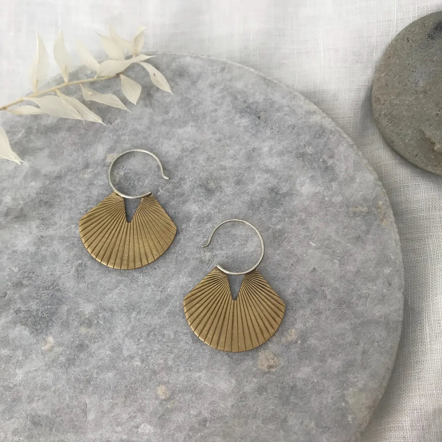 Etched Fan Disc Earrings