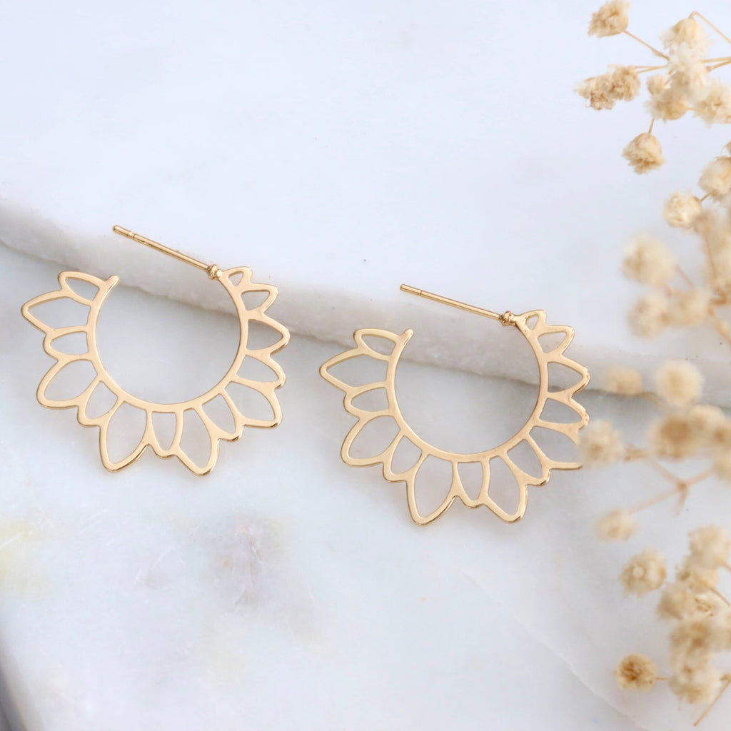 Flower Hoop Earrings